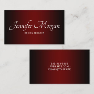 Black and Burgundy Elegant Ombre Business Card
