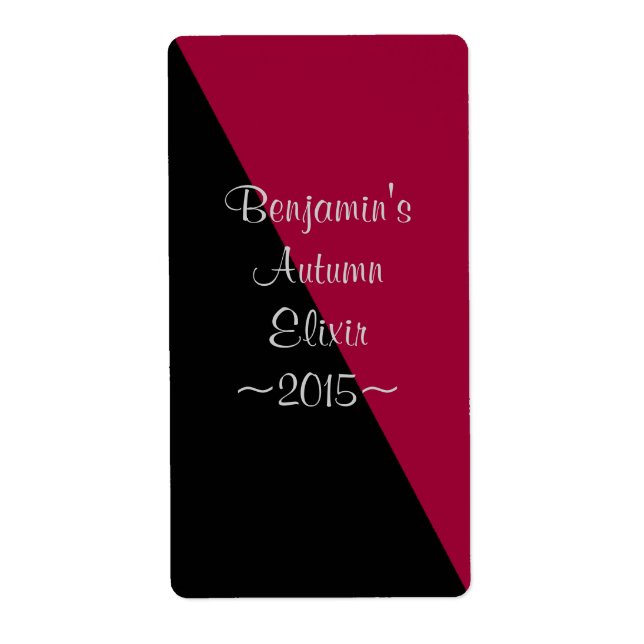 Black and Burgundy Red Wine Colour Homewine Bottle (Front)