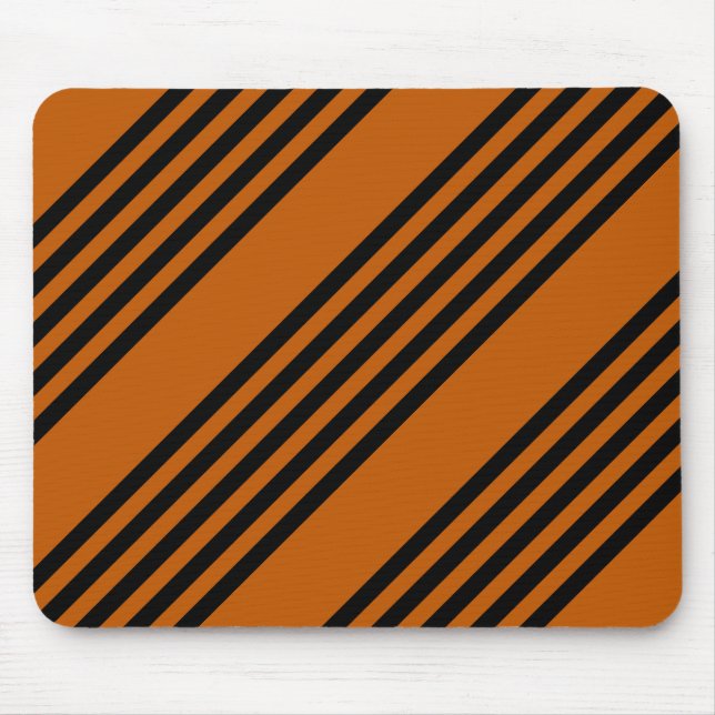 Black and burnt orange five stripe pattern mouse mat (Front)