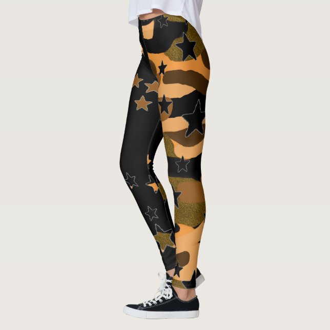 Black And Camo Star Leggings (Left)