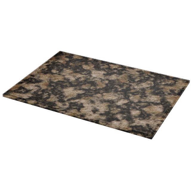 Black and Caramel Faux Granite Stone Texture Cutting Board (Corner)