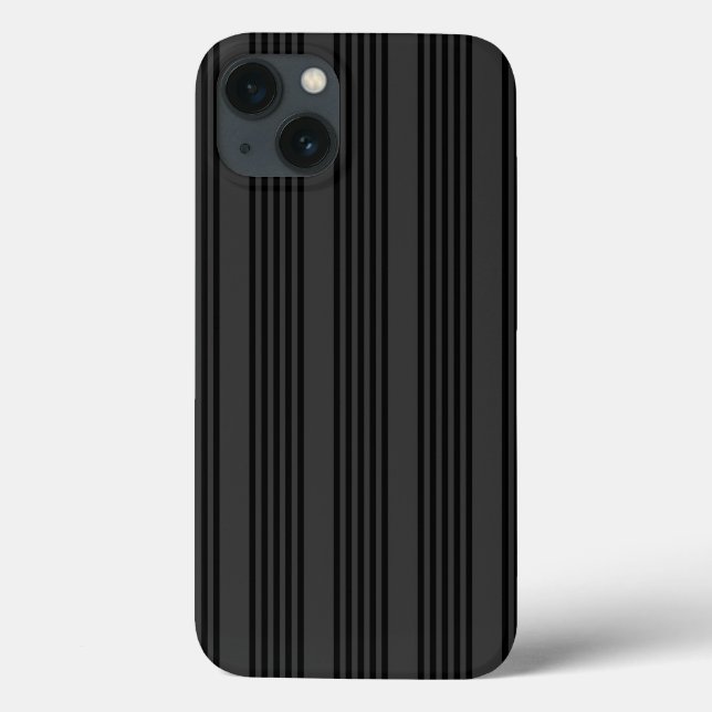 Black and charcoal five stripe pattern Case-Mate iPhone case (Back)