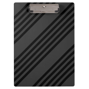 Black and charcoal five stripe pattern clipboard