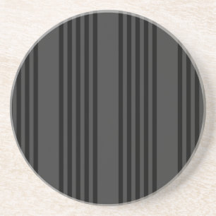 Black and charcoal five stripe pattern coaster