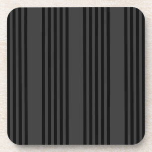 Black and charcoal five stripe pattern coaster