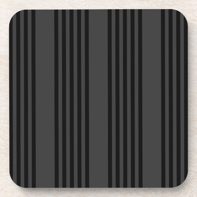 Black and charcoal five stripe pattern coaster (Front)
