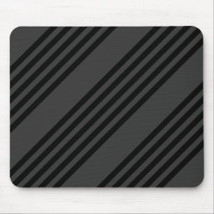 Black and charcoal five stripe pattern mouse mat