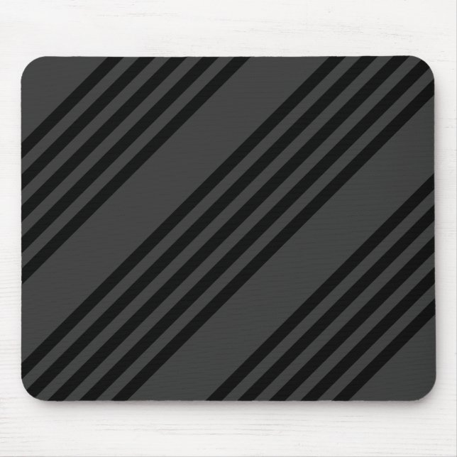 Black and charcoal five stripe pattern mouse mat (Front)