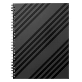 Black and charcoal five stripe pattern notebook