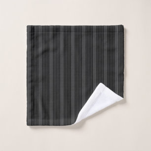 Black and charcoal five stripe pattern wash cloth
