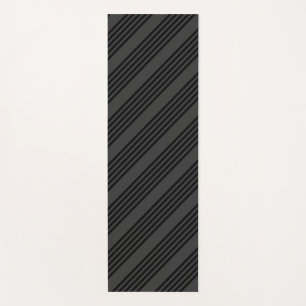 Black and charcoal five stripe pattern yoga mat