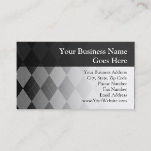 Black and Charcoal Grey Argyle Business Card