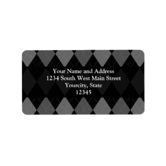 Black and Charcoal Grey Argyle Label
