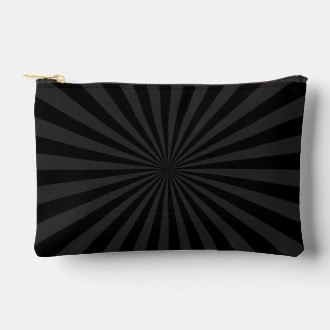 Black and Charcoal Sun Burst Decor Accessory Pouch (Front)