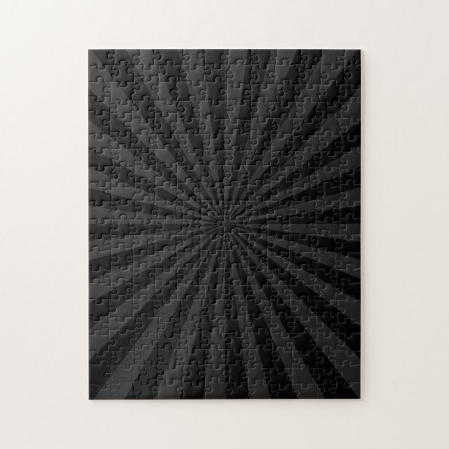 Black and Charcoal Sun Burst Decor Jigsaw Puzzle (Vertical)