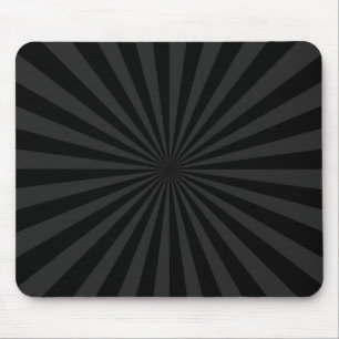 Black and Charcoal Sun Burst Decor Mouse Mat