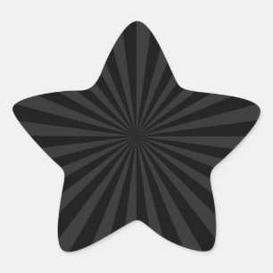 Black and Charcoal Sun Burst Decor Star Sticker