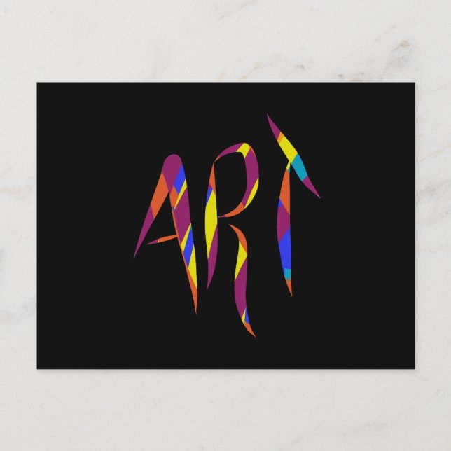 Black and Colourful It's art, Mum. Postcard (Front)