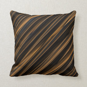 Black and Copper Coloured Stripes Cushion