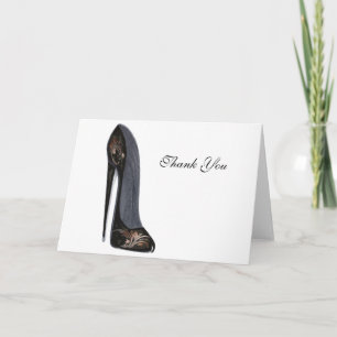Black and Copper Stiletto Shoe Art Gifts Thank You Card