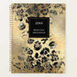 Black and Cream Abstract Leopard Print Planner<br><div class="desc">You'll stay organised and motivated with this beautiful pattern of abstract black and cream leopard print planner!  Nameplate with gold frame (digitally simulated) lets you personalise it for a chic,  custom look.</div>