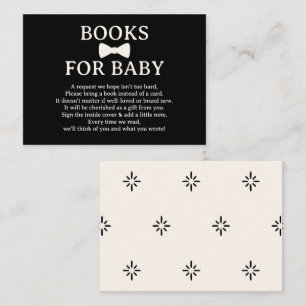 Black and Cream Bow Tie Books for Baby Enclosure Card