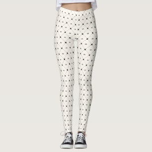 Black and cream crown all over print leggings