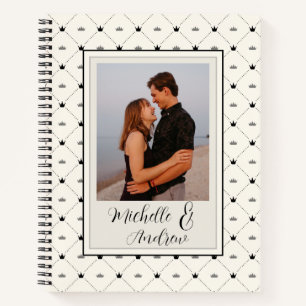 Black and cream crown custom Spiral Notebook