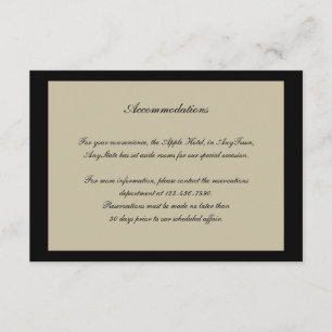Black and Cream Floral Embossed Wedding Insert