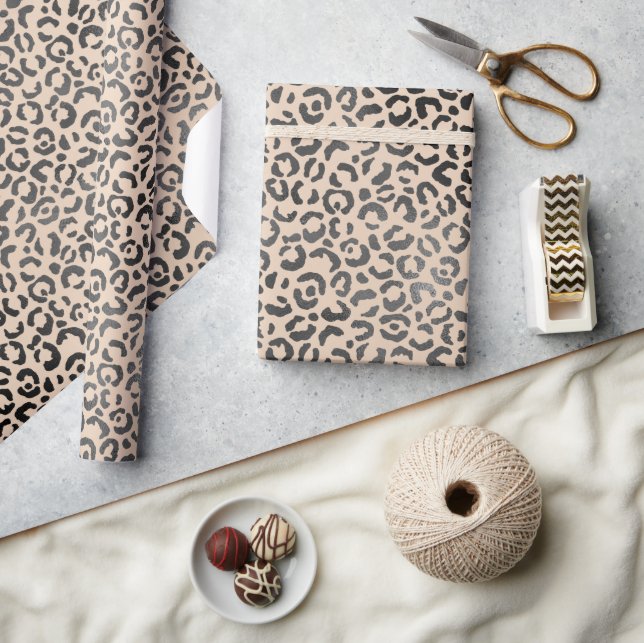Black and Cream Leopard Print      Wrapping Paper (Crafts)