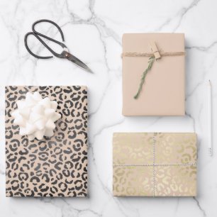Black and Cream Leopard Print      Wrapping Paper Sheet