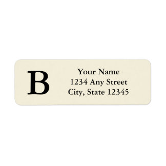 Black and Cream Monogrammed Return Address Labels