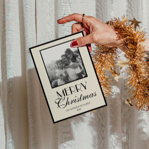 Black And Cream Old Money Classic Christmas Holiday Card