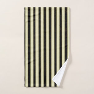 Black and Cream Pinstripe Wedding Elegant Hand Towel