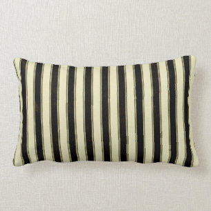 Black and Cream Pinstripe Wedding Elegant  Lumbar Cushion