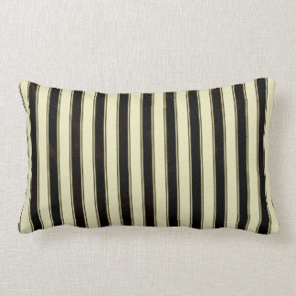 Black and Cream Pinstripe Wedding Elegant  Lumbar Cushion