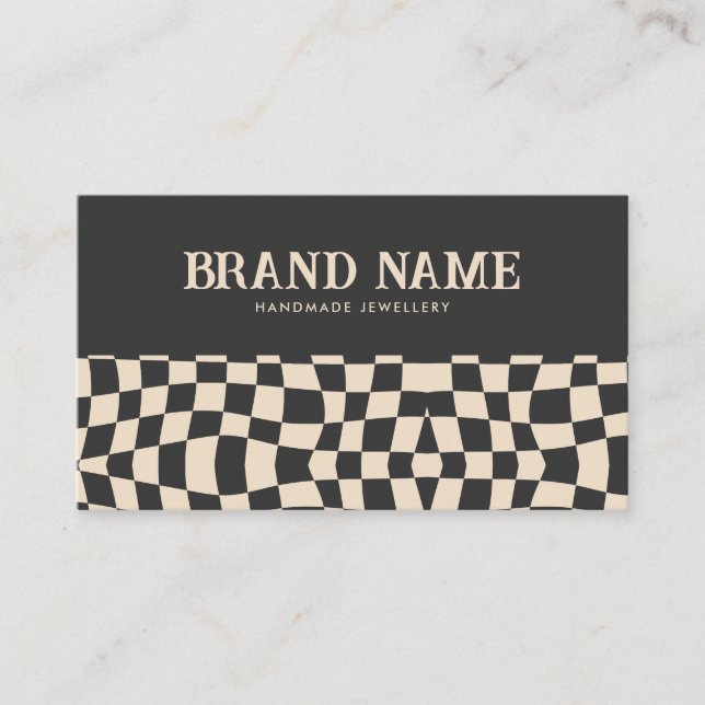 Black and Cream Retro Bold Fun Business Card (Front)