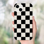 Black and Cream Retro Check Case-Mate iPhone 14 Case<br><div class="desc">Trendy boho chequerboard print phone case in black and ivory colours. Use the design tools to add your own monogram,  name or other text,  or change the background colour to create a unique one of a kind device cover.</div>