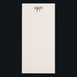 Black and Cream Simple Bow Magnetic Notepad<br><div class="desc">A simple and sweet hand-drawn bow in black on warm white gives this magnetic notepad a carefree and cheerful air,  perfect for a young lady's locker,  dorm room fridge or sophisticated and elevated home.</div>