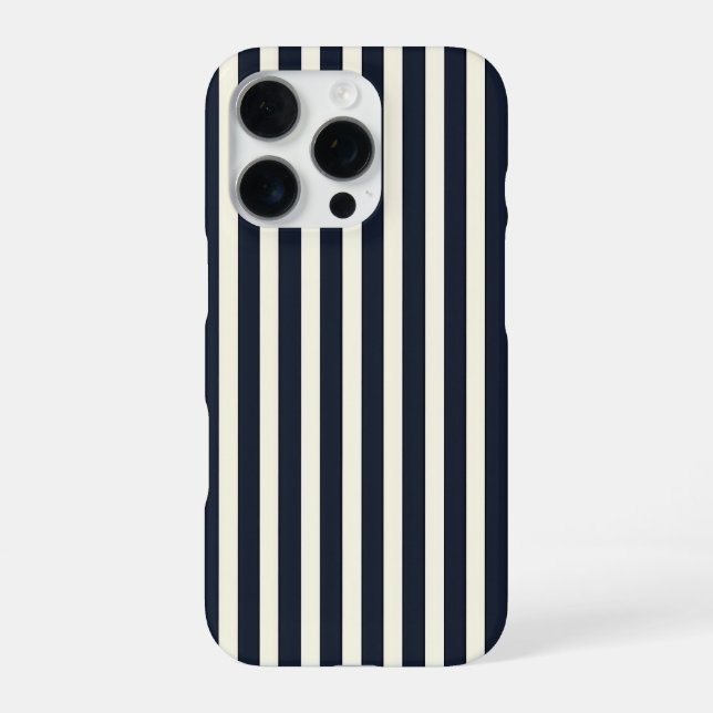 Black and Cream Striped Phone Case (Back)
