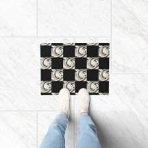 Black And Cream Swirls Check Pattern