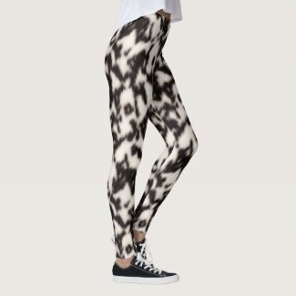 Black and Cream White Faux Animal Fur