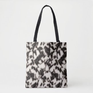 Black and Cream White Faux Animal Fur