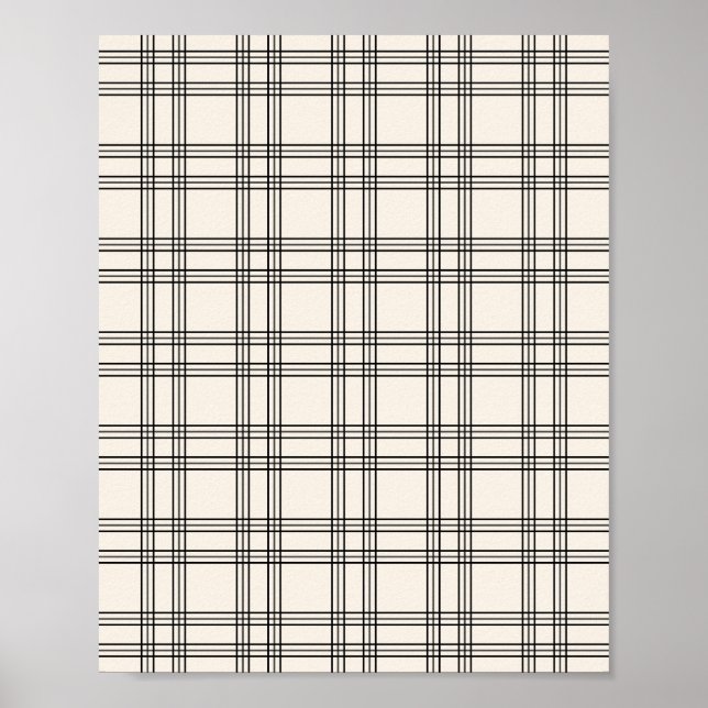 Black And Cream White Gingham Poster (Front)
