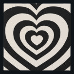 Black And Cream White Hearts Faux Canvas Print<br><div class="desc">Love Hearts - Hypnotic heart Pattern – Retro design in Black and Cream White.</div>