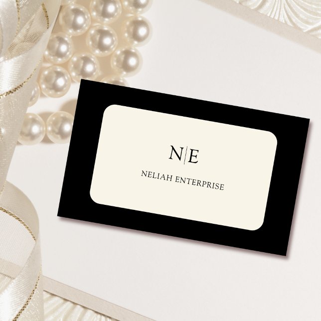 black and creme classic unique business card (Creator Uploaded)