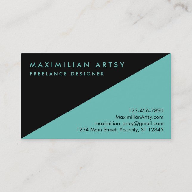 Black And Custom Colour Avant-garde Business Card (Front)