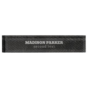Black and Dark Grey Snakeskin Print    Nameplate