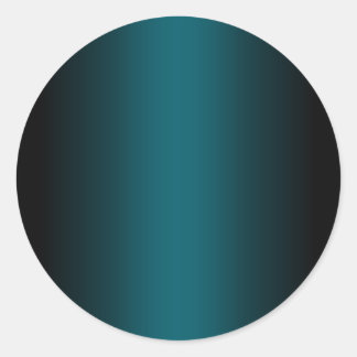 Black and Dark Teal Gradient Blank Classic Round Sticker