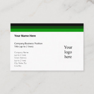 Black and Deep Greens Logo Euro Business Card